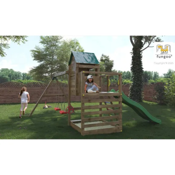 Aire De Jeux A Double Plateforme Avec Balancoire Double - Jarcas