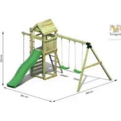Aire De Jeux Gaia Avec Toboggan Et Balancoires