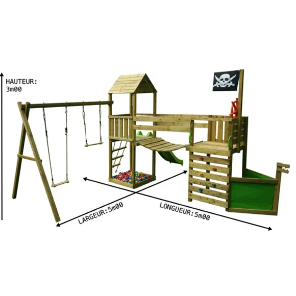 Aire De Jeux Viking Avec Tour Et Portique