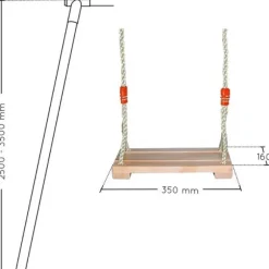 Balancoire En Bois Pour Portique 2,50 A 3,50 M