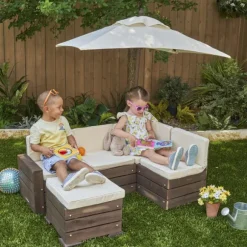 Banquette Enfant En Bois Avec Parasol