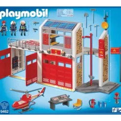 9462 - Caserne De Pompiers Et Helicoptere Playmobil City Action