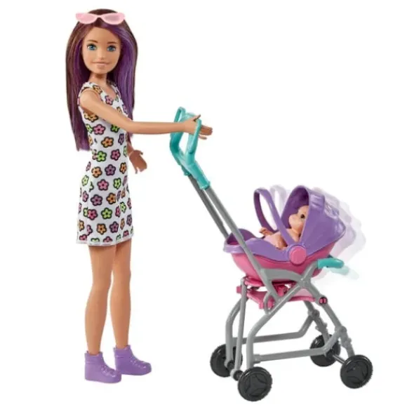 Coffret Poupee Barbie Skipper Baby-Sitter Poussette
