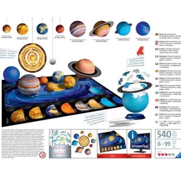 Coffret 8 Puzzles 3D - Systeme Solaire