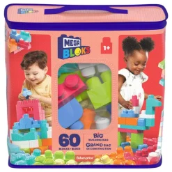 Grand Sac De Construction Mega Bloks 60 Briques - Rose