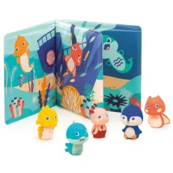 Livre De Bain Avec 5 Marionnettes