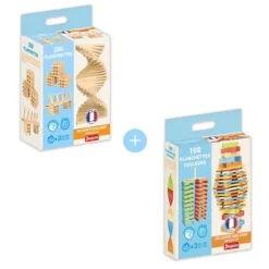 Lot De Barils De 300 Planchettes En Bois Naturel Et Couleur