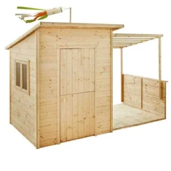 Maison En Bois Avec Pergola Santa Barbara
