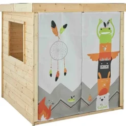 Maison En Bois Et Tissu Indien
