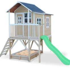 Maison En Bois Loft 550 Avec Bac A Sable Et Toboggan