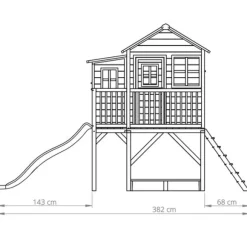 Maison En Bois Loft 550 Verte Avec Bac A Sable Et Toboggan
