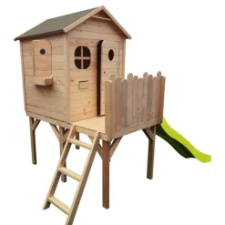 Maison En Bois Medas Avec Toboggan
