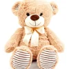 Peluche Ours Assis Avec Noeud 35 Cm