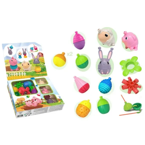 Perles Educatives A Assembler Lalaboom Animaux De La Ferme - 25 Pieces
