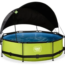 Piscine Lime 300 X 76 Avec Pompe Filtrante Et Voile D'Ombrage