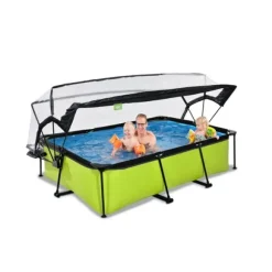 Piscine Lime 220 X 150 X 65 Avec Pompe Filtrante Et Dome
