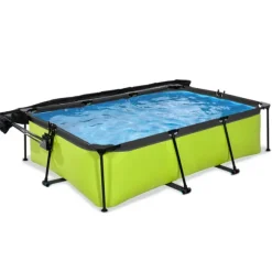 Piscine Lime 220 X 150 X 65 Avec Pompe Filtrante Et Voile D'Ombrage