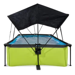 Piscine Lime 220 X 150 X 65 Avec Pompe Filtrante Et Voile D'Ombrage