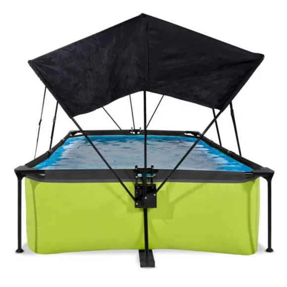 Piscine Lime 220 X 150 X 65 Avec Pompe Filtrante Et Voile D'Ombrage
