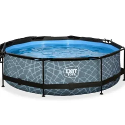 Piscine Stone 300 X 76 Avec Pompe Filtrante Et Voile D'Ombrage
