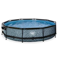 Piscine Stone 360 X 76 Avec Pompe Filtrante Et Dome