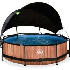 Piscine Wood 300 X 76 Avec Pompe Filtrante Et Voile D'Ombrage
