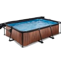 Piscine Wood 220 X 150 X 65 Avec Pompe Filtrante Et Voile D'Ombrage