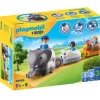 70405 - Playmobil 1.2.3 - Train Des Animaux