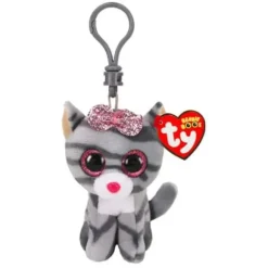 Porte-clés Chat Gris En Peluche