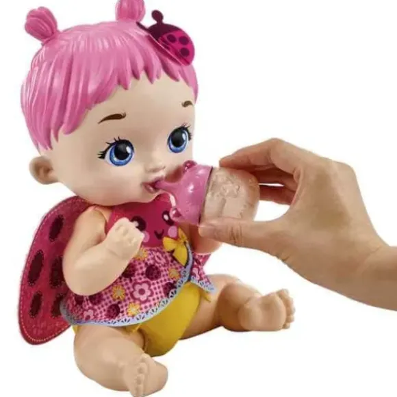 Poupon Bebe Coccinelle Rose Boit Et Fait Pipi - My Garden Baby