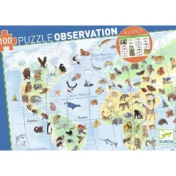 Puzzle Observation Animaux Du Monde 100 Pieces