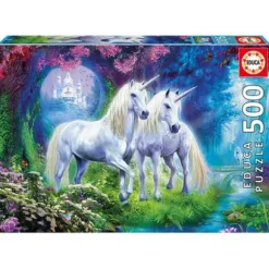 Puzzle 500 Pieces Licornes Dans La Foret