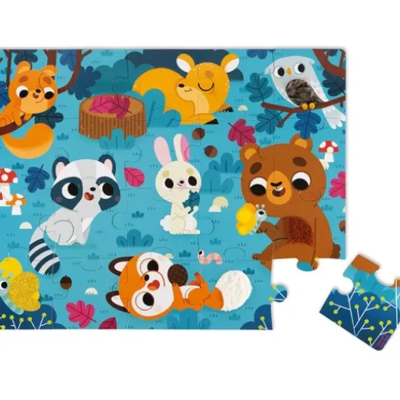 Puzzle Tactile 20 Pieces Les Animaux De La Foret
