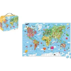 Puzzle Valise - Carte Du Monde - 300 Pieces