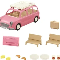 Sylvanian Families - 5535 - Le Monospace Rose Et Set De Pique-Nique