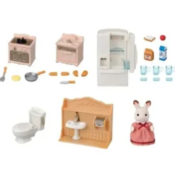 Sylvanian Families - 5449 - Set Ameublement Cosy Cottage Et Maman Lapin Chocolat