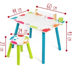 Table A Dessin Et Tabouret En Bois Avec Rouleau