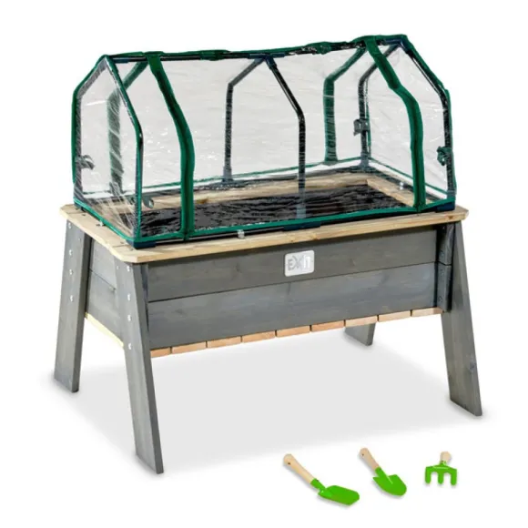 Table Jardiniere En Bois Avec Serre Et Outils De Jardinage