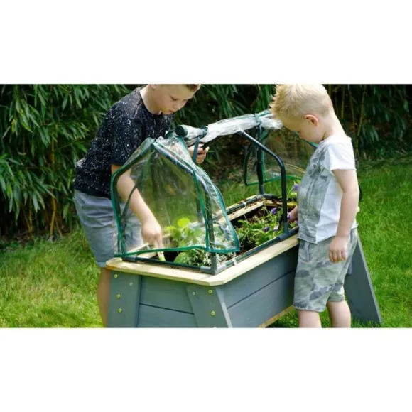 Table Jardiniere En Bois Avec Serre Et Outils De Jardinage
