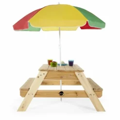 Table Pique-Nique En Bois Avec Parasol