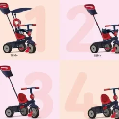 Tricycle Exploreur 4 En 1 Rose Poudre